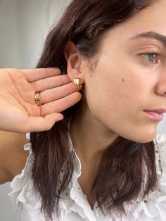 18kt Gold Filled Hoop Earrings Dainty hoops to compliment your everyday look. Layer them with other mini hoops or some cute tiny studs. Hoop Size: 8 x 17mm Clasp: Hinged Material: 18 Karat Gold Filled, Hypoallergenic. Gold-filled does not de-laminate or peel like Gold plated Jewelry nor does it tarnish as readily as silver. Generally speaking, gold filled is better quality and will have a much longer lasting color than plated jewelry. Proper Care for your new MaLiBeads: Gold Filled products are Huggie Plug Earrings As Gift, Small Hoop Plug Earrings, Hypoallergenic Small Hoop Plug Earrings, Gold Small Hoop Plug Earrings, Everyday Gold Pierced Huggie Earrings, Small Hoop Plug Earrings With Ear Wire, Gold Plated Small Hoop Clip-on Earrings, Gold Small Hoop Plug Earrings For Everyday, Gold Plated Clip-on Earrings For Everyday Wear