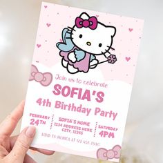 hello kitty birthday invitation template Hello Kitty First Birthday Party Ideas, Hello Kitty Birthday Cards, Hello Kitty First Birthday, Hello Kitty Birthday Invitation, Hello Kitty Birthday Invitations, Editable Birthday Cards, Kitty Party, Hello Kitty Party, Hello Kitty Birthday