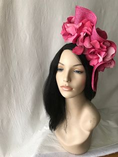 Are you ready for Summer Wedding? This hot pink flower fascinator hat is absolutely perfect. Styled to be worn as Kentucky Derby hat, Derby fascinator,Belmont Stakes, British tea Party or brunch hat, Mother of the Bride hat, Garden Wedding hat, ladies church hat, Preakness, Melbourne Cup or any special occasion. Styled to turn heads and yes! It's design to wear both ways. You got it ... no right or wrong way! Place on a headband or clips your choice. Please note that due to it being handmade by Spring Church Fascinator, Pink Structured Crown Headpiece For Kentucky Derby, Pink Structured Crown Headpiece For Summer, Pink Party Headpiece With Flower Decoration, Pink Kentucky Derby Fascinator With Structured Crown, Pink Fascinator For Kentucky Derby With Structured Crown, Pink Structured Crown Fascinator For Kentucky Derby, Pink Structured Crown Fascinator For Evening, Pink Evening Fascinator With Structured Crown