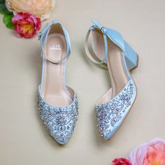 Blue Wedding Shoes For Bride, Comfortable Wedding Flats, Gold Bridesmaid Shoes, Wedding Shoes Block Heel, Peep Toe Wedding Shoes, Glitter Wedding Shoes, Blue Bridal Shoes, Rhinestone Wedding Shoes, Shoes For Bride