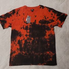 It's A Brand New Fbrk T-Shirt And It's Red And Black Tie-Dye. It Still Has The Tags And Has Never Been Worn! Red Cotton Grunge T-shirt, Casual Hand Dyed Red T-shirt, Casual Red Hand-dyed T-shirt, Casual Red Hand Dyed T-shirt, Red Grunge T-shirt For Summer, Red Hand Dyed Short Sleeve T-shirt, Carhartt T Shirt, Mickey Mouse Shirts, Wolf T Shirt