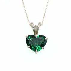 Emerald Pendant, Green Heart Pendant, Created Emerald, Heart Necklace, Valentines Gift, Love Necklace, Love Pendant, Silver Dainty Pendant Emerald Heart Charm Jewelry, Heart Cut Emerald Necklace For Gift, Heart-shaped Emerald Jewelry For Valentine's Day, Valentine's Day Heart Shaped Emerald Jewelry, Elegant Green Heart Cut Jewelry, Emerald Jewelry With Heart Charm As Gift, Green Heart-cut Emerald Necklace, Heart-shaped Emerald Birthstone Jewelry, Heart-shaped Emerald Jewelry Gift