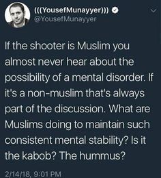 a tweet that reads, if the shooter is muslim you almost never hear about the