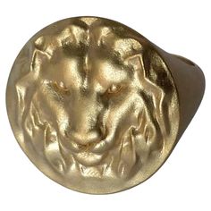 14karat Solid Yellow Gold Leo Lion Head Signet Ring, Tiffany designer , Thomas Kurilla loves sculpting any animal or plant. My 1st love sculpture. The king of the jungle. Absolutely fearless and they will fight to the death. Solid 14K Yellow Gold Lion Signet Ring , Matte finish. For men or women . Mens size 8.0 This is hand sculpted. I am really a sculptor at heart and drifted in to fine jewelry. This ring is solid gold. Made in New York City. Made to order , Please allow 2-3 weeks delivery. Women sizes priced according to size.. Rings Signet, Sapphire Cocktail Ring, Leo Lion, Lion Ring, Gold Lion, Head Ring, Diamond Fashion Rings, Signet Rings, Contemporary Ring