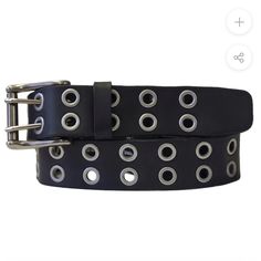 This Belt Features Rows Of Two Grommets Running Down The Entire Belt. Stylish, Secure, And Perfect With Jeans. Man Made Material Black Silver 45 “ In Length Unworn Unisex Rocker Belt, Paul Simonon, Global Supply Chain, Jean Belts, The Clash, Belt Black, Mens Leather, Food Industry, Leather Belts