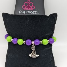 Stretch Bracelet Lead And Nickel Free If You Have Any Questions Please Ask Adjustable Green Charm Bracelet For Party, Adjustable Purple Charm Bracelet For Birthday, Adjustable Purple Bracelets For Gifts, Adjustable Purple Bracelets As A Gift, Adjustable Purple Bracelet Gift, Adjustable Purple Bracelet For Gift, Green Themed Beaded Bracelets, Adjustable Purple Beaded Wristband, Adjustable Themed Stretch Bracelet As Gift