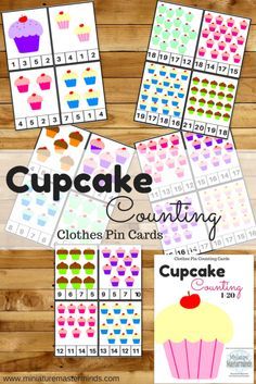 cupcake counting printables for kids to practice counting