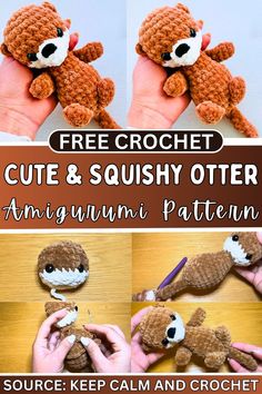 crochet cute and squisy otter amigurm pattern for stuffed animals