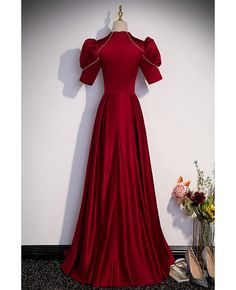 Get 10% off now! Buy modest aline long satin formal dress with sleeves at cheap price online. Free stable shipping and pro custom service since 2009. Satin A-line Formal Gown, Floor-length Satin Dress For Banquet, A-line Satin Finish Evening Dress For Prom, Satin Maxi Dress For Banquet During Prom Season, Formal Satin A-line Maxi Dress, Floor-length Satin Dress With Sweep Train For Banquet, Fitted Satin Gown With A-line Silhouette, Satin Dress With Satin Finish For Prom Season Banquet, Satin Finish Dress For Banquet During Prom Season