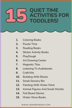 the top 15 quiet time activities for toddlers