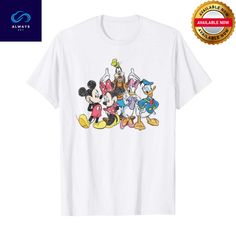 Disney Mickey Mouse and Friends T Shirt Mickey x Alwaysky. A stylish and comfortable shirt that combines fashion and functionality. Made from high-quality materials, this shirt offers a perfect blend of comfort and style for any occasion. With its versatile design and impeccable craftsmanship, it's a wardrobe essential for those who appreciate timeless fashion. Elevate your look with this classic shirt that effortlessly pairs with jeans, trousers, or skirts, making it a must-have piece in your c Disney Summer Cartoon Print T-shirt, Disney Character Print Summer T-shirt, Disney T-shirt With Sublimation Print For Fan Events, Disney Crew Neck T-shirt For Summer, Casual Multicolor T-shirt For Disney Trips, Disney T-shirt For Summer Fan Events, Summer Disney Cotton T-shirt, Summer Crew Neck Shirt For Disney Fan Events, Trendy T-shirt With Character Print For Disney Fan Events