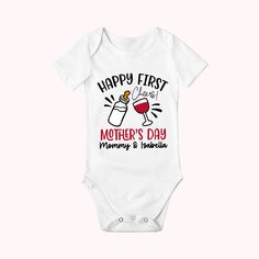 - Adorable "Cheers to Happy First Mother's Day" design on a soft baby onesie
- Perfect gift to celebrate a new mom's first Mother's Day
- Made with high-quality White Onesie For Mother's Day Gift, Mother's Day Gift White Onesie, White Onesie For First Birthday On Mother's Day, White Short Sleeve Onesie For Mother's Day, Personalized Birthday Onesie For Mother's Day, Mother's Day Gift Onesie With Letter Print, Mother's Day White Letter Print Bodysuit, Mother's Day Gift Onesie With Name Print, Short Sleeve Onesie As A Mother's Day Gift