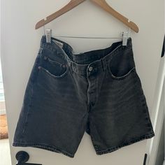 Levi’s Denim Shorts Washed Black Size: 30 (Waist) Long Shorts Worn Twice, In Brand New Condition *I Am 5’8 And They Hit Above My Knees. Levi Shorts, Long Shorts, Levis Men, Mens Shorts, Jean Shorts, Levi's, Denim Shorts, Blonde, Man Shop