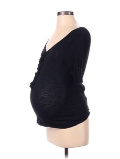 Old Navy - Maternity Short Sleeve Top Size: X-Small Black Tops - used. 80% COTTON, 20% MODAL, Ruched, Plunge, | Old Navy - Maternity Short Sleeve Top Black Plunge Tops - Used - Size X-Small Spring Solid Color Nursing Tops, Casual Black Bump Friendly Tops, Black Short Sleeve Bump Friendly Top, Black Short Sleeve Maternity Top, Black Stretch Tops Bump Friendly, Casual Black Maternity Tops, Maternity Tops For Summer, Fitted Summer Maternity Tops, Summer Fitted Bump Friendly Tops