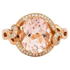 This collection features an array of magnificent morganites! Accented with more morganites and Diamond these rings are made in rose gold and present a classic yet elegant look. Classic morganite ring in 18K Rose gold with Diamond. Morganite: 3.07 carat, 11X9mm size, Oval shape. Diamond: 0.125 carat, 0.80mm size, round shape, G color, VS clarity. Gold: 4.50g, 18K Rose Gold. R524 Morganite Ring, Morganite, 18k Rose Gold, Oval Shape, Round Shape, Fashion Rings, Diamond Ring, Jewelry Rings, Rose Gold