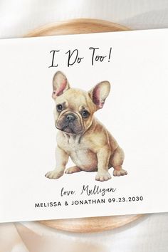 a card with an image of a small dog on it's back and the words i do too