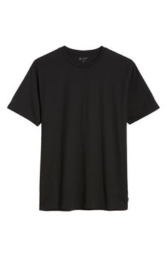 Classic, comfortable and easy to wear, this staple T-shirt looks great on its own and makes an ideal layer when the weather cools. Crewneck Short sleeves 96% cotton, 4% spandex Machine wash, tumble dry Imported Black Relaxed Fit T-shirt For Layering, Essential Black T-shirt For Everyday, Black Essential Everyday T-shirt, Essential Black Everyday Top, Essential Everyday Black Top, Looks Great, Short Sleeves, Nordstrom, Crew Neck