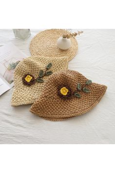 Cottagecore Lifestyle, Closure Weave, Pattern Embroidery, Retro Floral, Hat Pattern, Color Khaki, Straw Hat, Floral Embroidery, Style Vintage