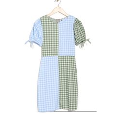 Gingham Dress, Dress Brands, Feminine Style, Puff Sleeves, Natural Color, Good Luck, Gingham, Color Block, Colorful Dresses