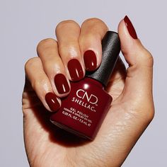 CND - Shellac Xpress5 Combo - Base, Top & Bordeaux Babe (0.25 oz) - Gel Polish - Nail Polish at Beyond Polish Cnd Red Shellac Colors, Cnd Shellac Colors Winter, Shellac Colours, Cnd Shellac Colors, Shellac Nail Polish, Cnd Shellac Nails, Hand Nails, Shellac Colors, Cnd Nails