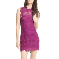 Intimately Free People “Daydream” Lace Mini Dress In Magenta. Slim, Bodycon Fit. Big Cut Out In Back With High Collar. Very Well Lined. New With Tag! Perfect For: Spring/Summer Fashion, Date Night, Girls Night Out, Cocktail Parties, Wedding Guest Feminine Purple Lace Dress, Purple Flirty Mini Dress, Elegant Purple Lace Mini Dress, Flirty Purple Sleeveless Mini Dress, Purple Lace Mini Dress For Spring, Purple Dresses For Date Night, Purple Lace Mini Dress, Feminine Purple Mini Dress For Night Out, Purple Sheath Summer Dress