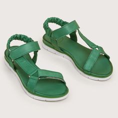 Pearl - Green Casual Synthetic Sandals With Adjustable Strap, Green Casual Flat Slingback Sandals, Casual Slingback Sandals With Adjustable Strap And Round Toe, Green Leather Footbed Sandals Casual Style, Green Leather Casual Footbed Sandals, Casual Sport Sandals With Ankle Strap And Rubber Sole, Casual Green Leather Footbed Sandals, Casual Open Toe Sport Sandals With Adjustable Strap, Ankle Strap Sandals With Rubber Sole