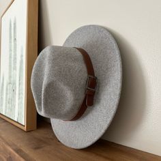 Panama Wide Brim Hat Light Grey Classic Gray Hats For Spring, Classic Gray Hat For Spring, Classic Gray Spring Hat, Gray Short Brim Fedora For Spring, Gray Brimmed Fedora For Spring, Gray Adjustable Flat Brim Fedora, Gray Fedora Hat For Winter, Adjustable Gray Felt Winter Hat, Gray Fall Hat One Size