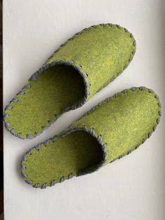 Hello dear friend. I offer to your attention a good product for daily home use - eco slippers made of premium quality dense felt. The material is comfortable, light, does not slip, washes perfectly in the washing machine. Reusable product. Please, before placing an order, choose the main color of the product and the color of the thread. I will also familiarize myself with the dimensional grid, the photo of which is attached. Comfortable Green Indoor Slippers, Green Non-slip Closed Toe Slippers, Green Flat Slippers With Rubber Sole, Non-slip Slip-on Slippers For Home, Non-slip Slip-on Home Slippers, Comfortable Green Closed Toe Slippers, Comfortable Yellow Non-slip Slippers, Comfortable Non-slip Yellow Slippers, Comfortable Yellow Flat Slippers