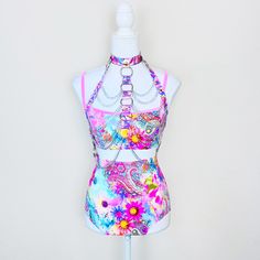 Vtg Rave With Mi Gente Kacey Pink Floral Paisley Crop Top&High Rise Bottoms Rave Set Top (M) Bottoms (S) Vtg Rwmg Circa 2019 Does Not Have Fabric Content Tag But Very Stretchy *Harness Not Included* (Not A Swimsuit!) Nwot - Never Worn, Didn’t Come W Tag Since Purchased Online. Cleaning Out My Rave Closet. Rave Set Outfit Festival Edc Edm Concert Dolls Kill Iheartraves Coachella Party Paisley Floral Flower Cute Kawaii Vintage 2019 Vintage Rwmg 7-12 80s Rave Outfit, Rave Outfits Modest, Rave Inspo Outfits, Raver Girl Outfits, Workout Routine For Beginners, Cute Rave Outfits, Rave Girl Outfits, Rave Party Outfit, Edm Concert