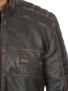 Step into the world of vintage and edgy fashion with the Men's Brown Rub Off Cafe Racer Leather Jacket. Meticulously designed for a distinctive and bold look, this jacket features rich brown rub off leather that exudes character and charm. Specification: 100% Real Lambskin Leather. Internal fully lined with soft polyester. Decorative seam and shoulder details. Erect collar with smooth zip YKK closure. Four exterior pockets and two inside pockets. One extra inside pocket for mobile. Available in Rugged Brown Leather Jacket, Rugged Distressed Brown Leather Biker Jacket, Rugged Distressed Brown Outerwear, Distressed Rugged Brown Outerwear, Rugged Distressed Brown Biker Jacket For Winter, Vintage Brown Biker Jacket With Zipper Closure, Brown Vintage Biker Jacket With Zipper Closure, Vintage Brown Leather Jacket With Zipper Closure, Vintage Brown Leather Jacket With Zipper