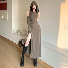 Material: Polyester; Spandex 
Weight: 0.43KG 
Size: S-L 
SKU:?DR58861 39 Birthday, Dress With Hood, A Line Maxi Dress, Basic Skirt, Look Short, Style Dark, Cutout Maxi Dress, Hooded Dress, Split Dress