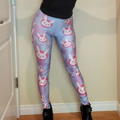 Unleash Your Inner Gaming Goddess W/ These Stunning Overwatch Wild Bangarang Blizzard D.Va Bunny Pastel Women's Leggings In Size S. Made For Women Who Love To Make A Statement, These Leggings Feature A Vibrant And Colorful Design That Will Turn Heads Wherever You Go. Crafted From High-Quality Materials, These Leggings Are Designed To Last. Whether You're Gaming Or Just Hanging Out With Friends, You'll Feel Comfortable And Stylish In These Leggings. Your Love For Overwatch Never Worn / Smoke-Free Pink Non-stretch Leggings For Loungewear, Non-stretch Pink Leggings For Loungewear, Cute Pink Stretch Leggings, Trendy Tight Pink Leggings, Spring Pink Leggings For Loungewear, Trendy Pink Spring Leggings, Cute Pink Fitted Pants, Cute Fitted Pink Pants, Fitted Playful Leggings For Spring