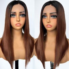 PRICES MAY VARY. 【Superior Material】This ombre brown lace front bob wigs synthetic hair is made from 100% High-quality heat resistant high temperature fiber(up to 180 degrees). Super soft and lightweight, natural and comfortable. 【HD Transparent Lace】13*4*1 inch top quality lace front wig with natural hairline. Lace color is transparent which blends with most skin-tones, middle parting 【Hair Feature】Natural baby hair around and pre-plucked. 21.5’’-22.5’’ average size wig cap, 2 adjustable straps Brown Lace Front, Parting Hair, Wigs Synthetic, Ombre Brown, Bob Lace Front Wigs, Wig Stand, Straight Bob, Mild Shampoo, Brown Ombre