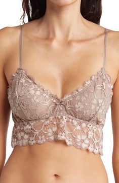 Delicate lace plays up the romantic charm on this soft cup bralette styled with dainty spaghetti straps. 90% nylon, 10% spandex
 Machine wash cold, lay flat to dry
 Imported Lace Bras Outfits, Lace Bra Outfit, Types Of Clothing Styles, Lingerie Bralette, Bra Outfit, Lace Bras, Bralet Tops, Desired Reality, Future Outfit