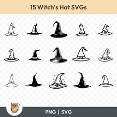 the witch hat svg files are available for free to use on your computer, tablet or