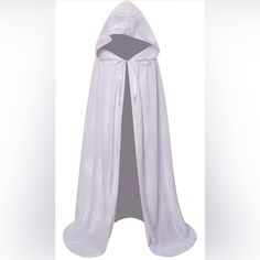 Nwot White! Perfect For Any Event! Super Fast Shipping! White Hooded Outerwear For Cosplay, White Halloween Cosplay Outerwear, Cloak With Hood, White Cloak, Velvet Cloak, White Cape, Angel Costume, A Court Of Wings And Ruin, Hooded Cape