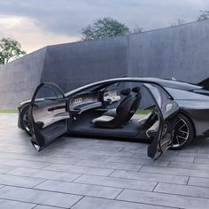 an image of a futuristic car with its doors open