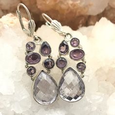 Large Dangle Brand New Lovely Amethyst & Silver Earrings. These Are Definitely A Show Stopper! They Did Not Come With An Official Tag. Color Purple, Silver Earrings, 925 Silver, Dangle Earrings, Amethyst, Jewelry Earrings, Women Jewelry, Brand New, Purple