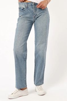 Nathan High Rise Relaxed Straight Jean - Medium Denim - Petal & Pup USA Versatile High Rise Dark Wash Flare Jeans, Versatile High Rise Light Wash Jeans, Versatile High-rise Light Wash Jeans, Chic High Rise Jeans For Everyday, Versatile Dark Wash High Waist Flare Jeans, Versatile High Waist Dark Wash Flare Jeans, Versatile High Waist Flare Jeans, Chic Medium Wash Straight Leg Jeans, Chic Straight Leg Medium Wash Jeans