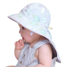 PRICES MAY VARY. GOOD MATERIAL: 100% Polyester. Soft and breathable material,quick dry,UPF 50+ excellent sun protection ADJUSTABLE DRAWSTRING: With the help of crown straps you can further adjust the crown's diameter.It fits 6-12 months,1-4 years baby. WIDE BRIM AND LONG NECK FLAP:Baby hat with long neck flap and wide brim could protect your baby's neck,shoulder and face against UV rays. OCCASION: Wide brim baby sun hat is lightweight and packable, best for your baby while playing outside.One go Summer Sun Hat With Uv Protection For Play, Playful Bucket Sun Hat For Outdoor, Summer Bucket Hat With Uv Protection For Play, Playful Bucket Hat For Outdoor, Summer Uv Protection Bucket Hat For Play, Playful Adjustable Sun Hat With Upf 50+, Playful Adjustable Sun Hat With Uv Protection, Playful Sun Hat With Uv Protection And Adjustable Fit, Playful Sun Hat With Uv Protection