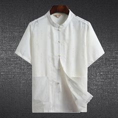 Season:Summer; Fabric:Linen; Sleeve Length:Short Sleeve; Look After Me:Washable,Wet and Dry Cleaning; Gender:Men's; Style:Casual,Chinese Style,Fashion,Comfortable,Chinese Traditional; Tops Type:Cotton Shirt,Chinese Shirt,Linen Shirt,Casual Shirt,Shirt; Occasion:Daily Wear,Vacation,Street,Holiday; Pattern:Chinese character; Design:Embroidery,Button-Down; Neckline:Mandarin Collar; Listing Date:07/02/2024; Bust:; Length:; Shoulder Width:; Sleeve: Traditional Tops, Chinese Shirt, Holiday Clothing, Shirt Linen, Linen Shirt Men, Summer Street, Fashion Comfortable, Design Embroidery, Chinese Traditional