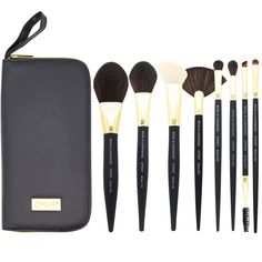 Perfect for the budding artist or travelling pro alike, this 8-piece kit has the essential OMNIA Professional brushes for simple, full-face makeup. The zippered brush portfolio makes travel easy and mess-free. OMNIA Professional is the next-generation of professional makeup brushes. Each brush uses 100percent Omnilux filaments: a revolutionary new vegan synthetic hair. Omnilux filaments are super-soft in feel and engineered with superior tips to provide the ultimate application with every stroke Target Beauty, Travel Makeup Brushes, Gold Makeup, Gold Glam, Professional Makeup Brushes, Brush Type, Full Face Makeup, Makeup Brush Set, Professional Makeup