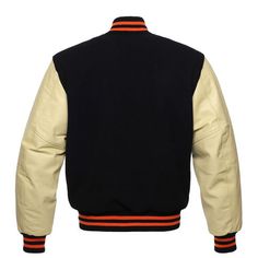 College Jacket, College Jackets, Baseball Varsity Jacket, Leather Sleeves, Letterman Jacket, Leather Sleeve, Baseball Jacket, Black Rib, Sleeves Pattern