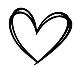 a black and white drawing of a heart with the word love in it's center