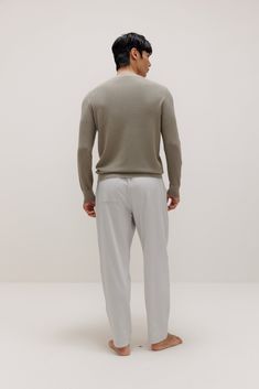 A timeless, versatile cool-weather style staple, our Men’s Knitted Sweater is made from 100% wool to be a cozy essential and pair well with anything – in one day you can wear it over any shirt for a nice work-from-home outfit, then layer on a jacket as you head out for a casual evening event. Details Materials & Care Shipping & Returns • Long sleeve with classic crew neck, a cozy staple for your fall and winter wardrobe.• Made from genuine sheep's wool: soft, warm, yet breathable. Size M is 26.8 Casual Relaxed Fit Cashmere Sweater, Casual Cashmere Sweater With Relaxed Fit, Wool Sweater With Ribbed Collar For Business Casual, Business Casual Fine Knit Merino Wool Sweater, Merino Wool Knit Sweater For Work, Classic Polo Sweater With Ribbed Collar For Loungewear, Wool Polo Sweater For Work, Casual Cashmere Polo Sweater For Winter, Casual Winter Polo Sweater In Cashmere