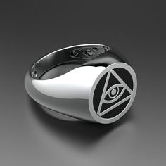 The Eye of Providence signet ring is a stunning piece of jewelry designed for both men and women. The centerpiece of this ring is the Eye of Providence symbol, which is surrounded by black enamel. This symbol is a powerful representation of divine guidance, protection, and enlightenment. The Eye of Providence is also known as the All-Seeing Eye and is commonly associated with God and spiritual enlightenment. It is used in many different religions and belief systems, including Christianity, Islam The Eye Of Providence, Different Religions, Peace Ring, Secret Societies, Eye Of Providence, Divine Guidance, Spiritual Symbols, Silver Eye, All Seeing Eye