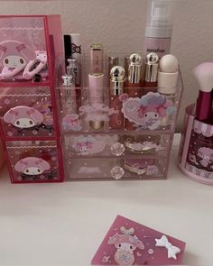 hello kitty makeup and toiletries are on display