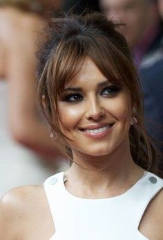 Bangs To Accentuate Eyes, Jlo Bangs Long Layered, Medium Hair Styles Bangs, Celebrity Bangs, Bangs Updo, Pony Hairstyles, Cheryl Cole, Lob Haircut, Short Fringe