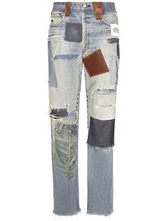 Distressed Outfit, Custom Jeans Diy, Patchwork Denim Jeans, Dolce And Gabbana Runway, Stonewashed Jeans, Patchwork Denim Jacket, Dolce And Gabbana Jeans, Jeans Street Style, Latest Jeans