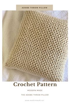 the crochet pillow pattern is shown in white